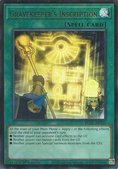 Gravekeeper's Inscription (BLGG-EN121) [Battles of Legend: Glorious Gallery]