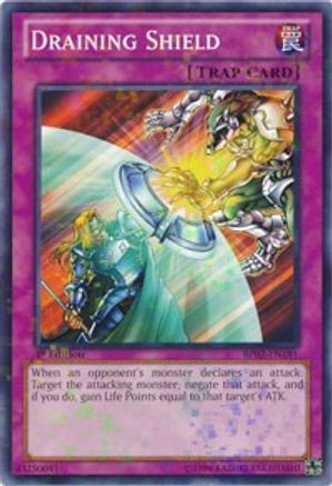 Draining Shield (Mosaic Rare) (BP02-EN181) - Battle Pack 2: War of the Giants 1st Edition