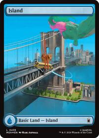 Island (0435) (Surge Foil) (435) [Marvel Super Heroes]
