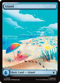 Island (0436) (Surge Foil) (436) [Marvel Super Heroes]