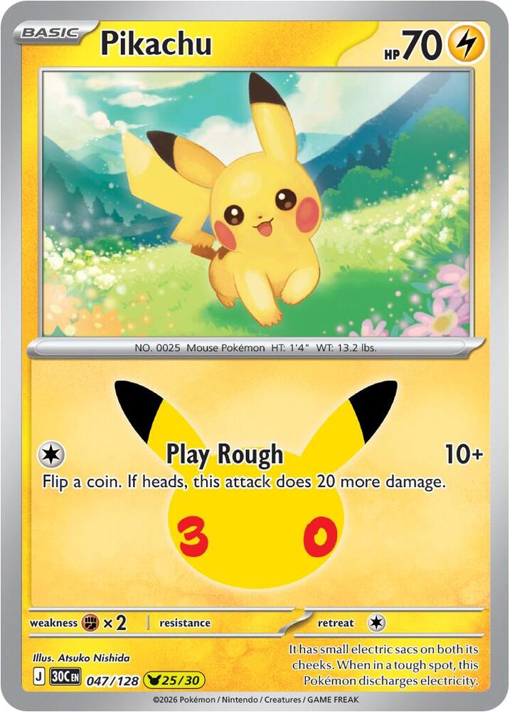 Pikachu - 047/128 (047/128) [ME: 30th Celebration]