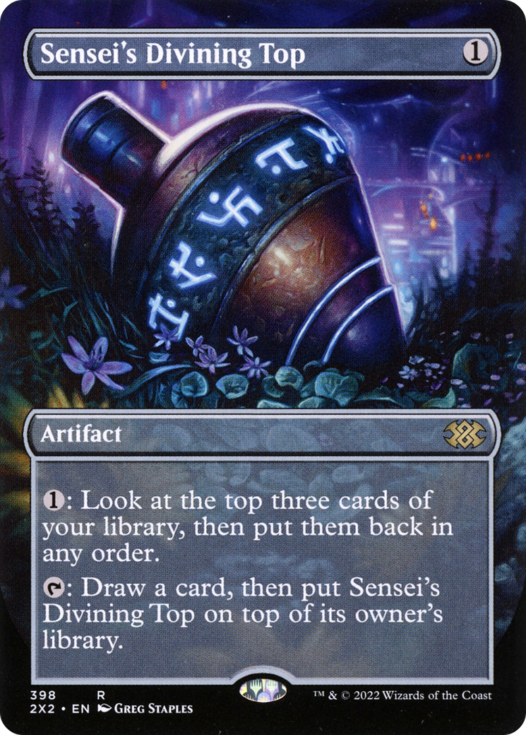 Sensei's Divining Top (Borderless) (2X2-398) - Double Masters 2022