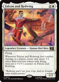 Falcon and Redwing (Surge Foil) (14) [Commander: Marvel Super Heroes]