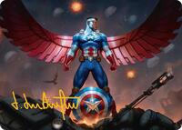 Captain America, Wings of Freedom Art Card (2/45) (Gold-Stamped Signature) (2) [Art Series: Marvel Super Heroes]
