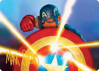 Captain's Defense Art Card (Gold-Stamped Signature) (41) [Art Series: Marvel Super Heroes]
