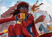 Ms. Marvel, Kamala Khan Art Card (Gold-Stamped Planeswalker Symbol) (5) [Art Series: Marvel Super Heroes]