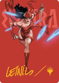 Elektra, Daughter of the Hand Art Card (Gold-Stamped Signature) (25) [Art Series: Marvel Super Heroes]