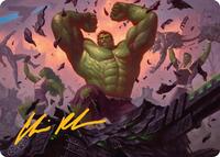HULK SMASH! Art Card (Gold-Stamped Signature) (10) [Art Series: Marvel Super Heroes]
