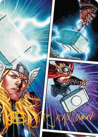 Mjolnir, Hammer of Thor Art Card (Gold-Stamped Signature) (19) [Art Series: Marvel Super Heroes]