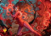 Scarlet Witch, Chaotic Avenger Art Card (Gold-Stamped Planeswalker Symbol) (38) [Art Series: Marvel Super Heroes]