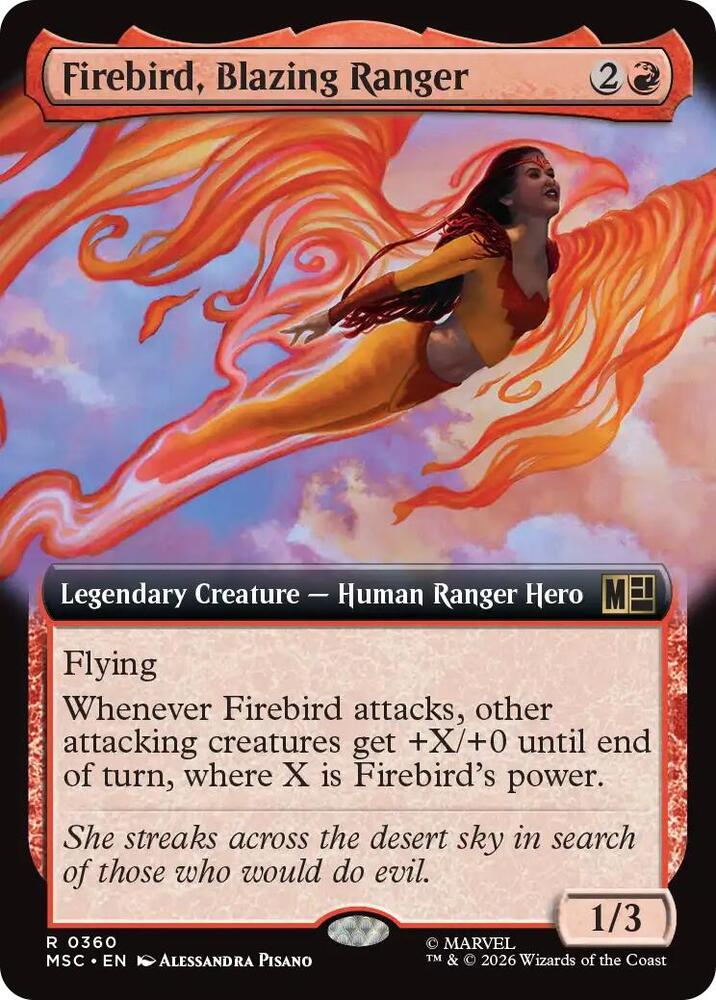 Firebird, Blazing Ranger (Extended Art) (360) [Commander: Marvel Super Heroes]