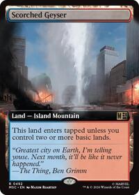 Scorched Geyser (Extended Art) (492) [Commander: Marvel Super Heroes]