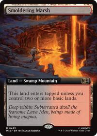 Smoldering Marsh (Extended Art) (493) [Commander: Marvel Super Heroes]