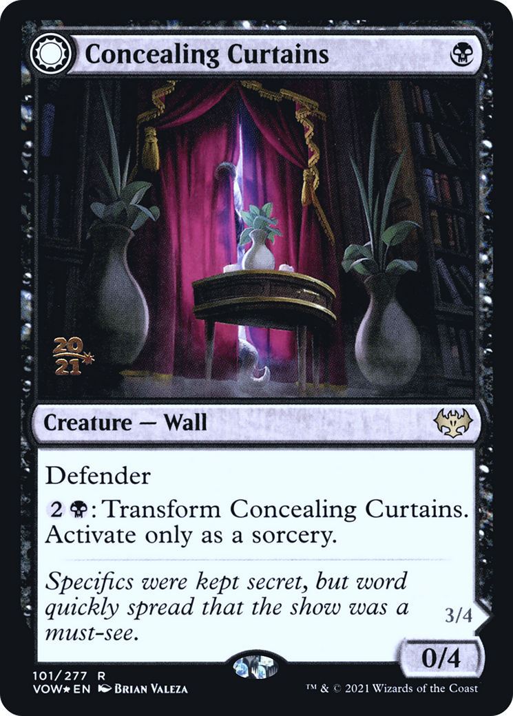 Concealing Curtains (PRE-101S) - Innistrad: Crimson Vow Promos: (Double Faced Transform) Foil