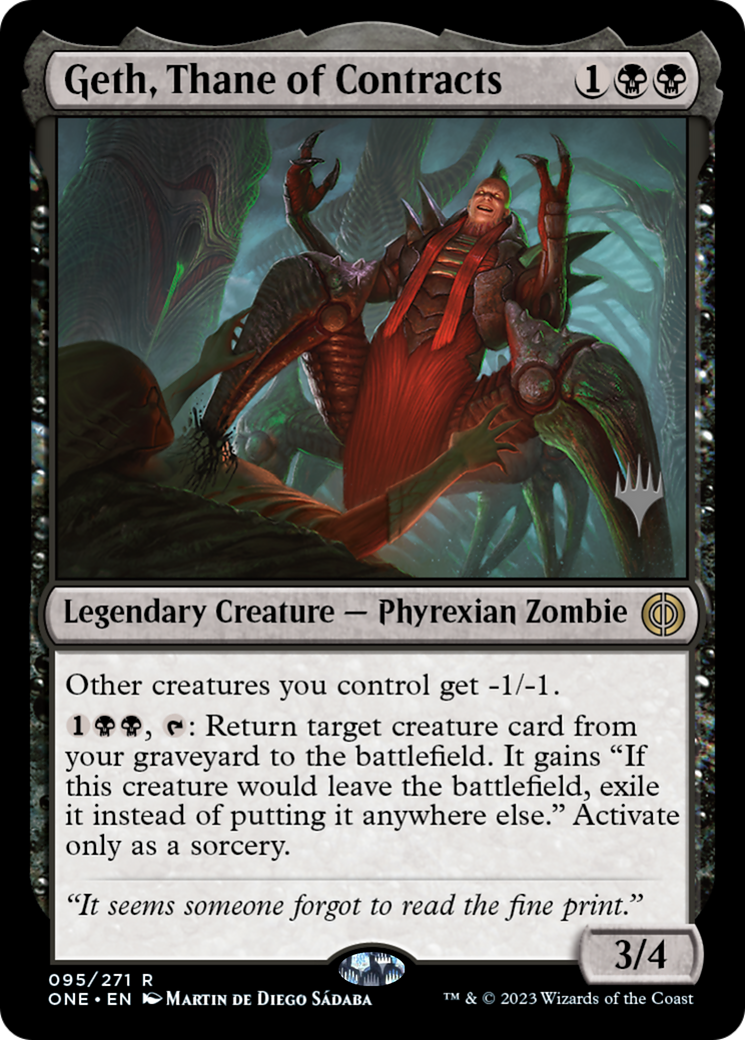 Geth, Thane of Contracts (PPONE-95P) - Phyrexia: All Will Be One Promos Foil