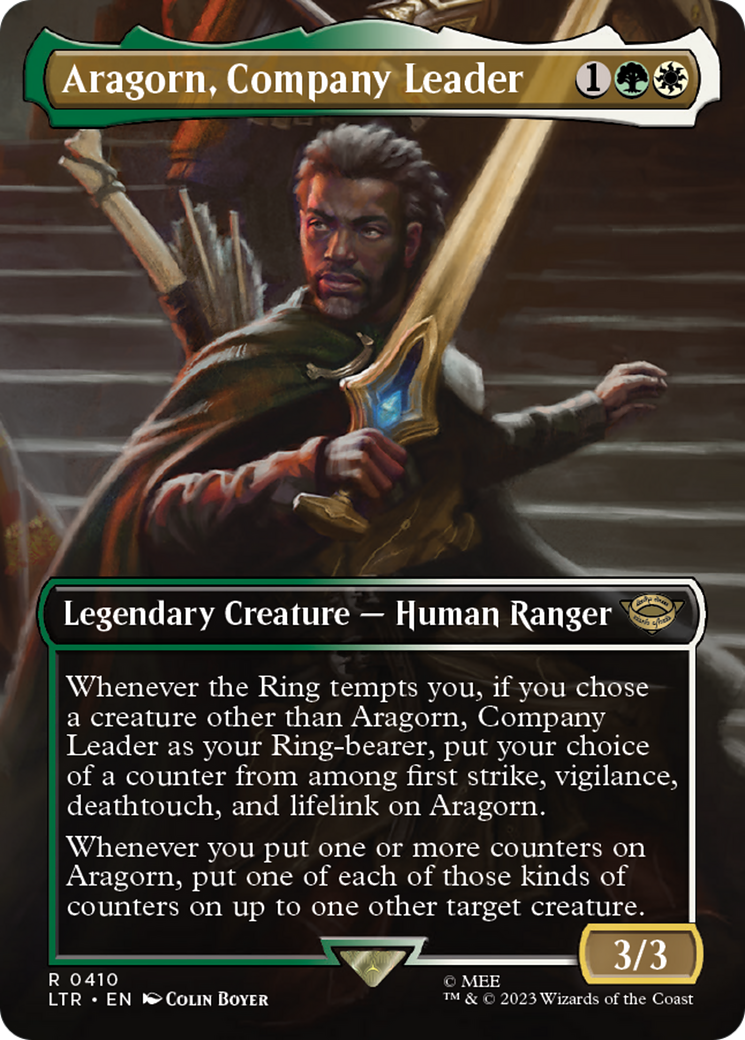 Aragorn, Company Leader (Borderless) (LTR-410) - The Lord of the Rings: Tales of Middle-earth (Borderless)