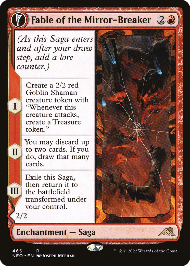 Fable of the Mirror-Breaker (Extended Art) (NEO-465) - Kamigawa: Neon Dynasty: (Extended Art, fandfc, enchantment)
