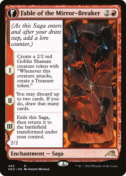 Fable of the Mirror-Breaker (Extended Art) (NEO-465) - Kamigawa: Neon Dynasty: (Extended Art, fandfc, enchantment)