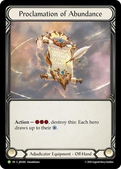 Proclamation of Abundance - JDG082 (JDG010) [Flesh and Blood: Promo Cards]