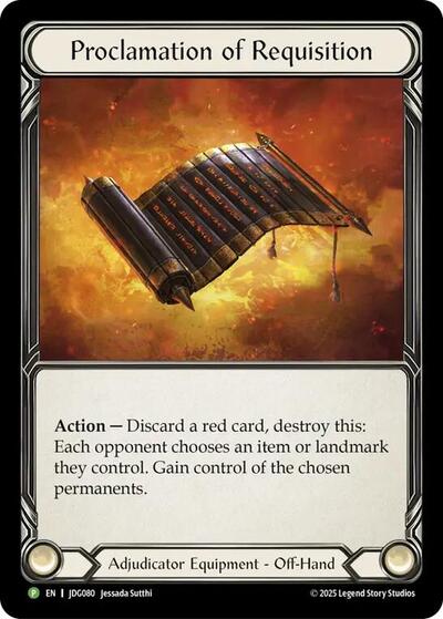 Proclamation of Requisition - JDG080 (JDG080) [Flesh and Blood: Promo Cards]