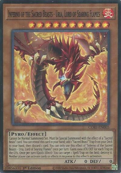 Inferno of the Sacred Beasts - Uria, Lord of Searing Flames (CORI-EN005) [Chaos Origins]
