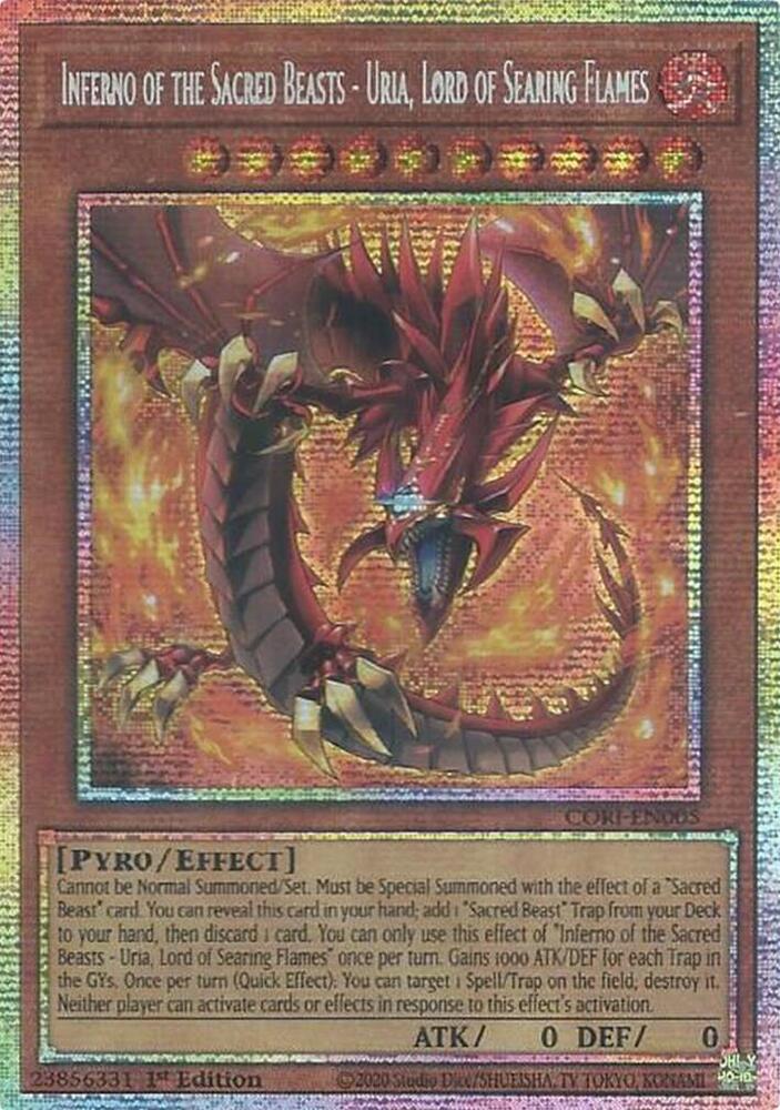 Inferno of the Sacred Beasts - Uria, Lord of Searing Flames (Starlight Rare) (CORI-EN005) [Chaos Origins]