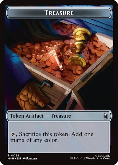 Treasure (022) // Bird (005) Double-Sided Token (22 // 5) [Commander: Marvel Super Heroes]