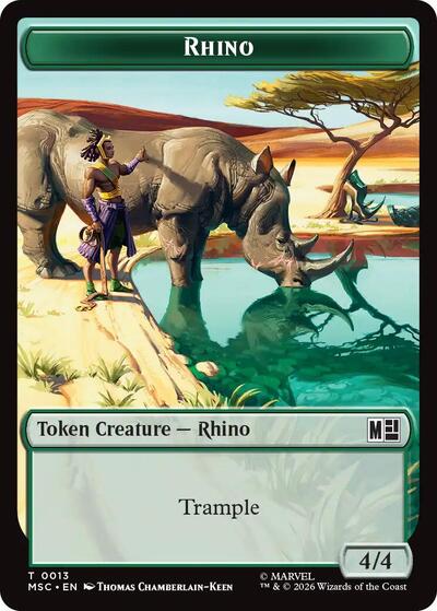 Rhino (013) // Beast (011) Double-Sided Token (13 // 11) [Commander: Marvel Super Heroes]