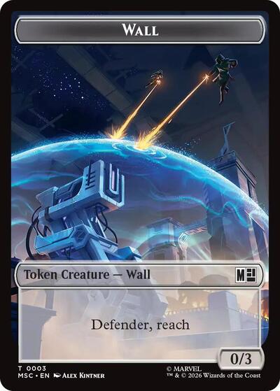 Wall (003) // Merfolk (006) Double-Sided Token (3 // 6) [Commander: Marvel Super Heroes]