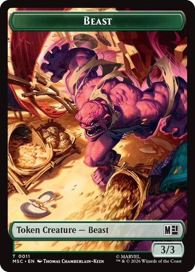 Beast // Vibranium Double-Sided Token (11 // 15) [Commander: Marvel Super Heroes]