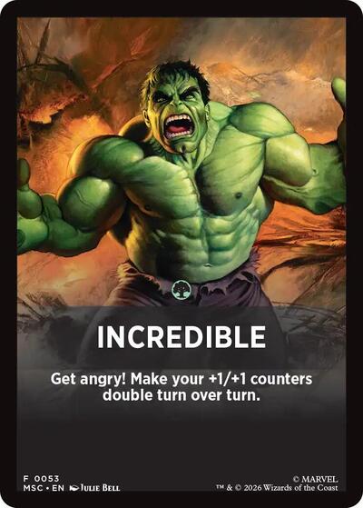 Incredible Theme Card (53) [Commander: Marvel Super Heroes]