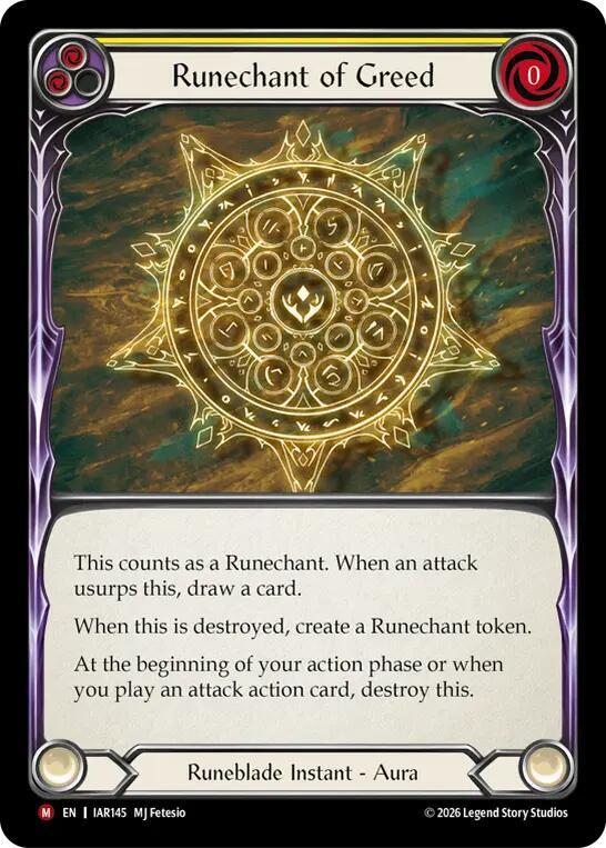 Runechant of Greed (IAR145) [Usurp the Shadow Throne]