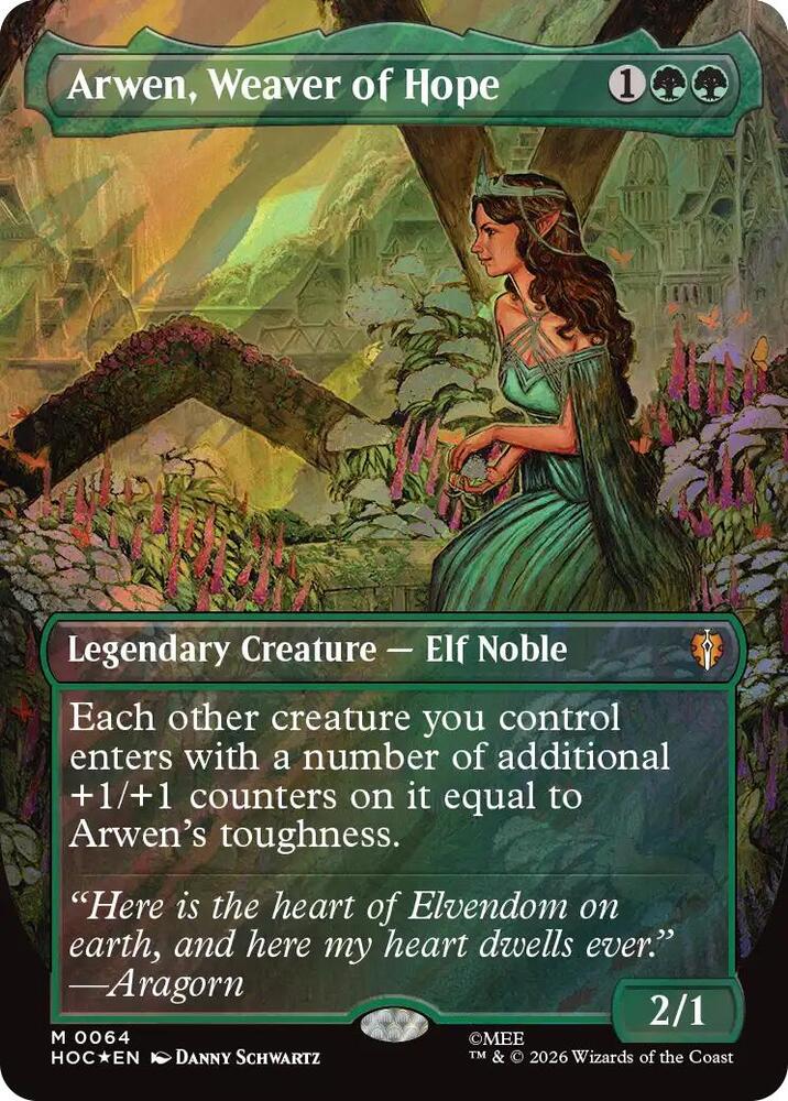 Arwen, Weaver of Hope (Borderless) (Surge Foil) (64) [The Hobbit: Eternal-Legal]