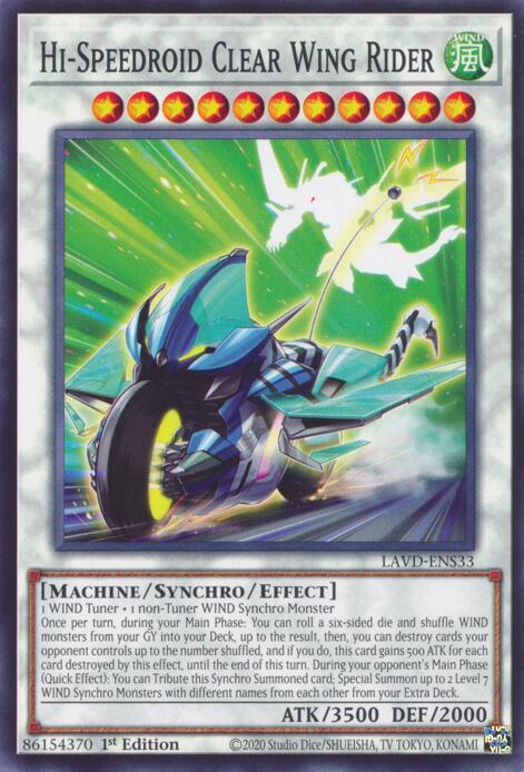 Hi-Speedroid Clear Wing Rider (LAVD-ENS33) [Legendary Arc-V Decks]