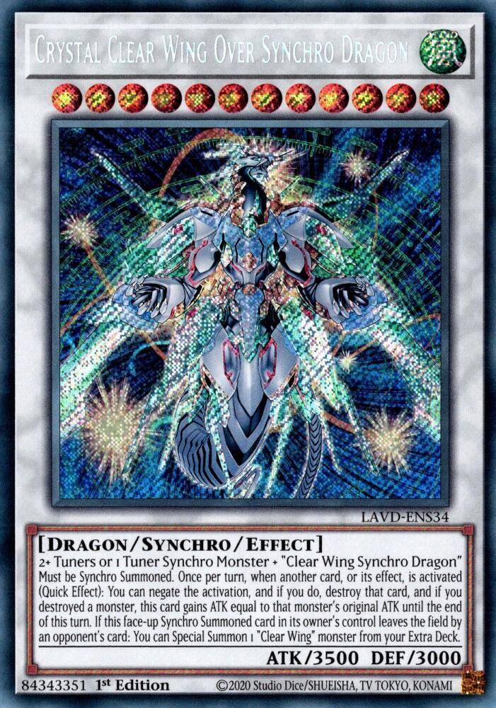 Crystal Clear Wing Over Synchro Dragon (LAVD-ENS34) [Legendary Arc-V Decks]