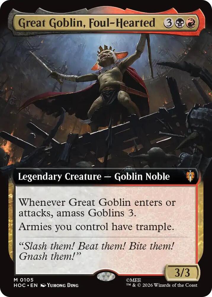 Great Goblin, Foul-Hearted (Extended Art) (105) [The Hobbit: Eternal-Legal]