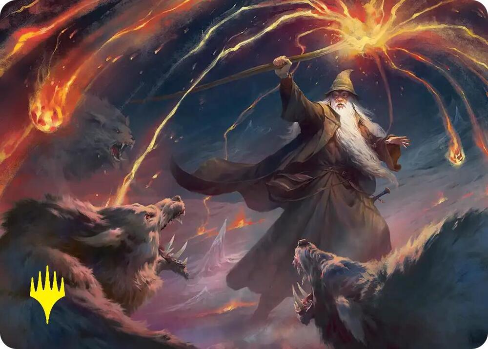 Gandalf, Shadow's Foe Art Card (Gold-Stamped) (46) [Art Series: The Hobbit]