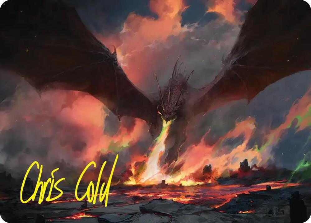 Smaug, the Great Calamity Art Card (Gold-Stamped Signature) (17) [Art Series: The Hobbit]