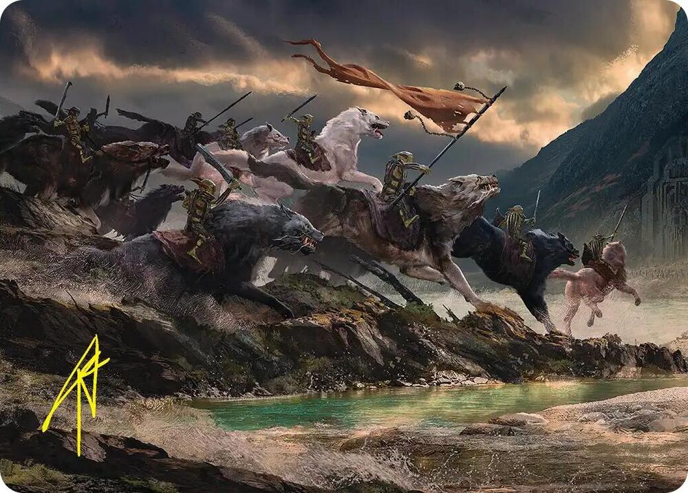 Tide of Fury and Disorder Art Card (Gold-Stamped Signature) (53) [Art Series: The Hobbit]