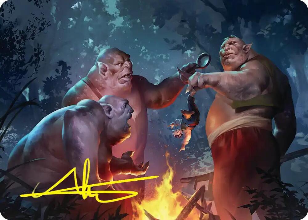Tom, Bert, and William Art Card (Gold-Stamped Signature) (25) [Art Series: The Hobbit]