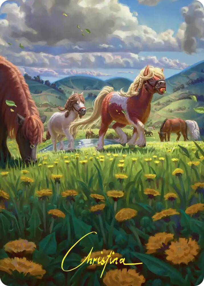 Troop of Ponies Art Card (Gold-Stamped Signature) (1) [Art Series: The Hobbit]