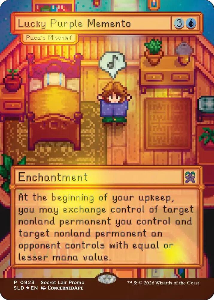 Lucky Purple Memento - Puca's Mischief (923) [Secret Lair Drop Series]