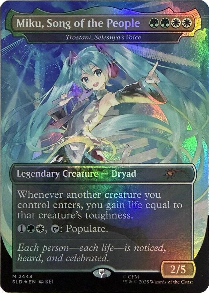 Miku, Song of the People - Trostani, Selesnya's Voice (Display Commander) - Thick Stock [Secret Lair Drop Series]