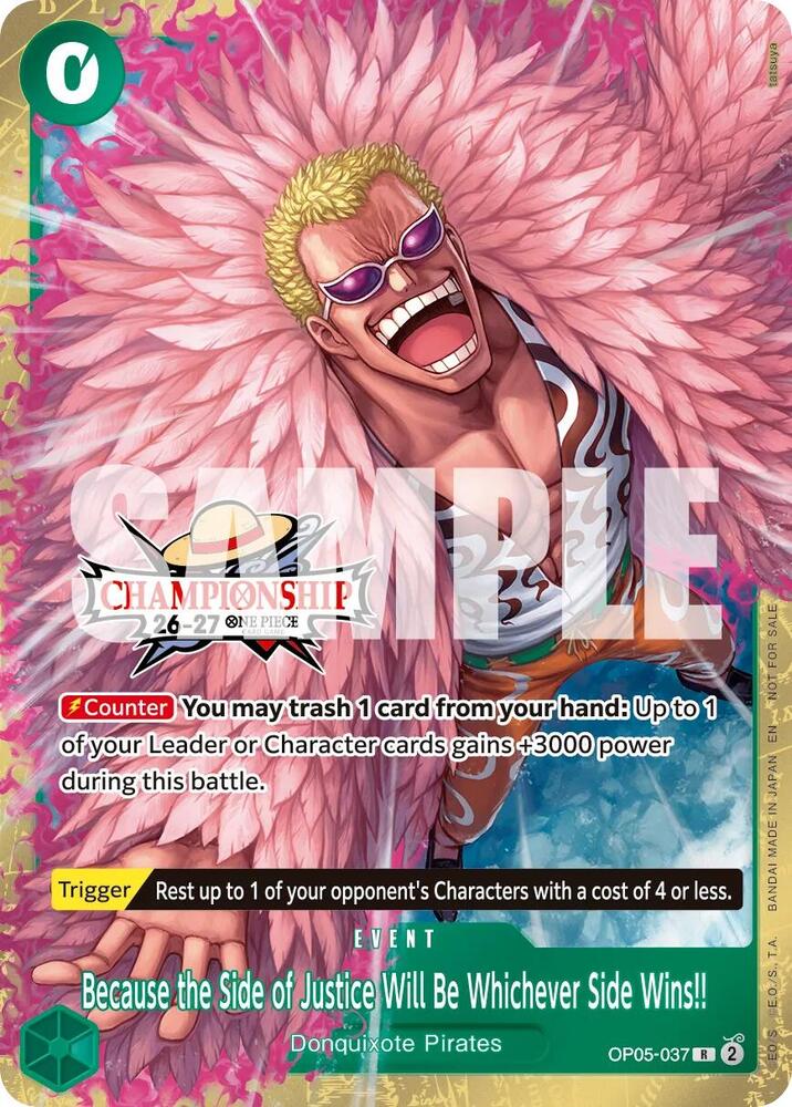 Because the Side of Justice Will Be Whichever Side Wins!! (CS 26-27 Celebration Pack) (OP05-037) [One Piece Promotion Cards]