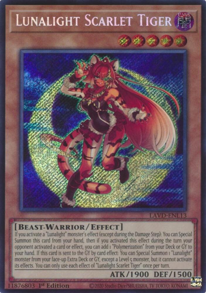 Lunalight Scarlet Tiger (Secret Rare) (LAVD-ENL13) [Legendary Arc-V Decks]