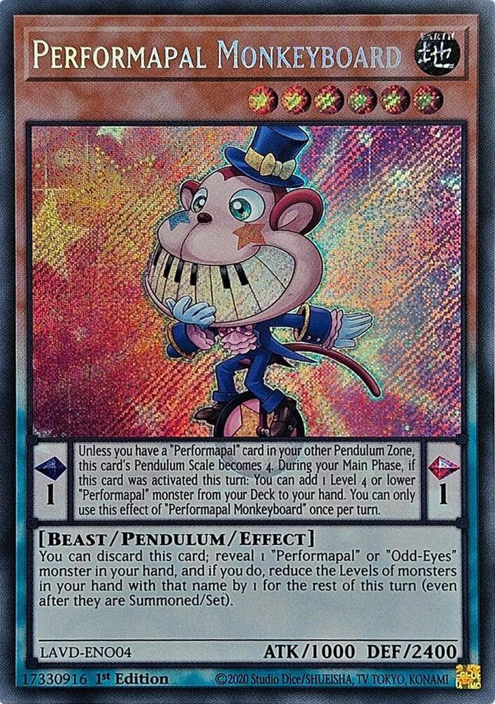 Performapal Monkeyboard (Secret Rare) (LAVD-ENO04) [Legendary Arc-V Decks]