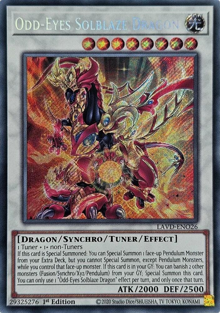 Odd-Eyes Solblaze Dragon (Secret Rare) (LAVD-ENO26) [Legendary Arc-V Decks]