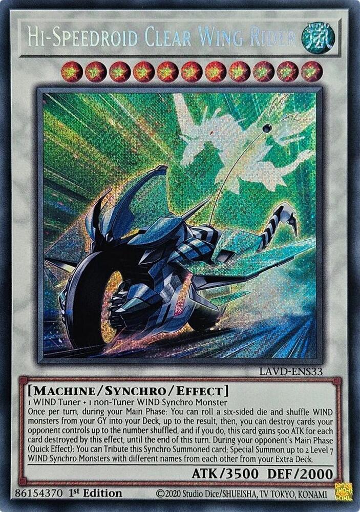 Hi-Speedroid Clear Wing Rider (Secret Rare) (LAVD-ENS33) [Legendary Arc-V Decks]