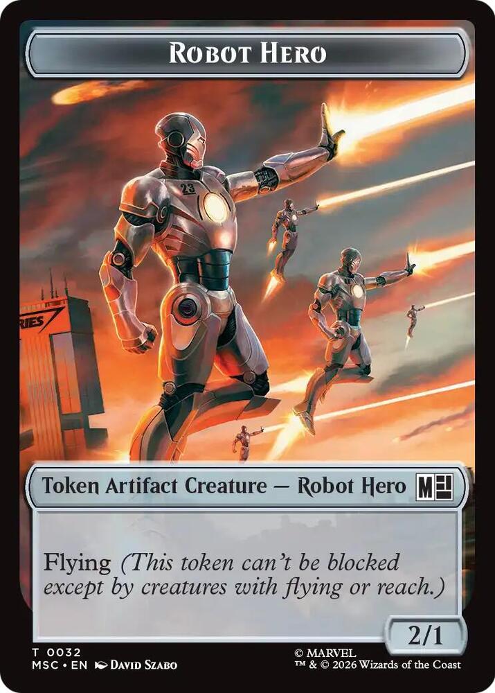 Robot Hero // Villain Double-Sided Token (32 // 9) [Commander: Marvel Super Heroes]