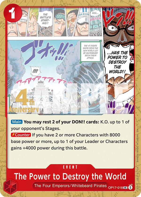 The Power to Destroy the World (OP17-018) [The World's Strongest Warriors Release Event Cards]